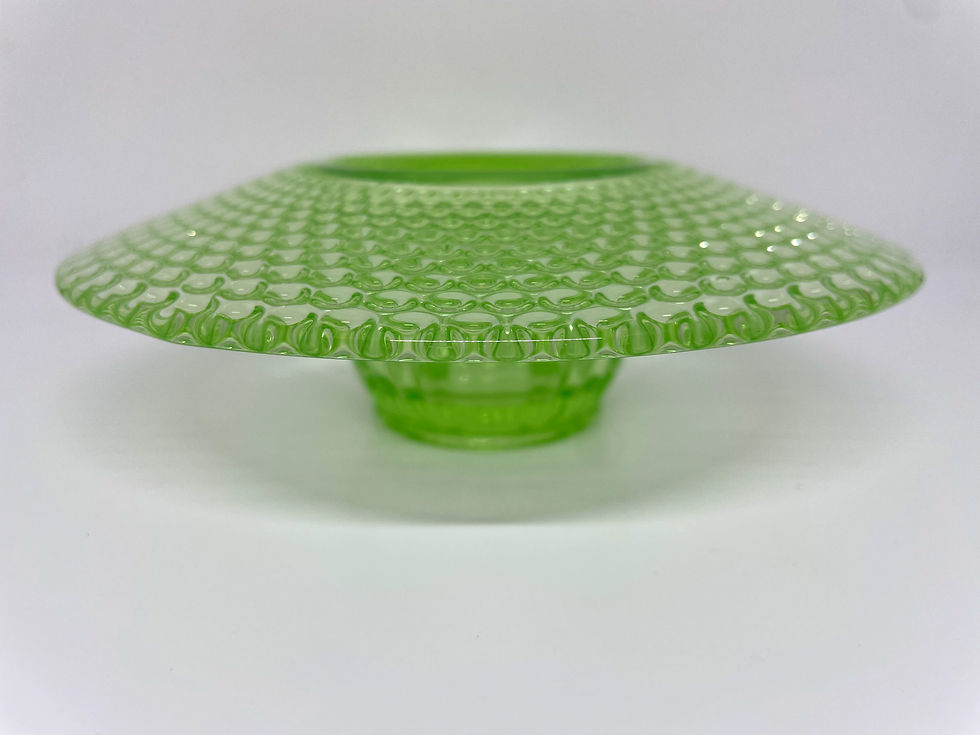 Thumbnail: uranium glass green bowl
