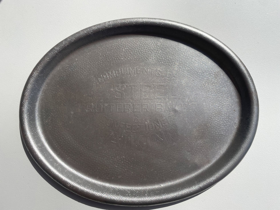 Thumbnail: Vintage engraved tin platter