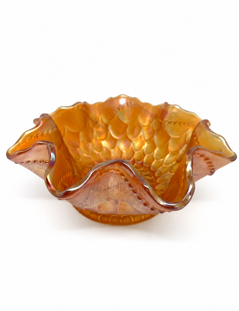 orange carnival glass bowl