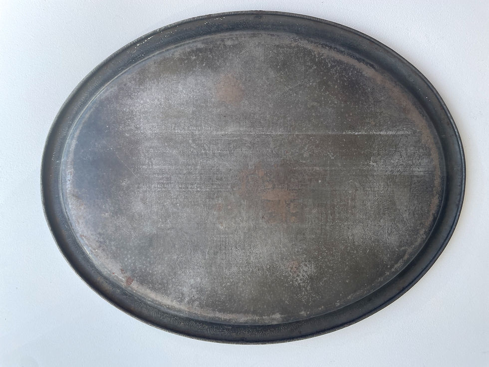 Thumbnail: Vintage engraved tin platter