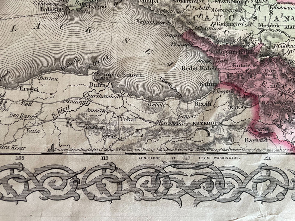 Thumbnail: Antique hand coloured map of Russia