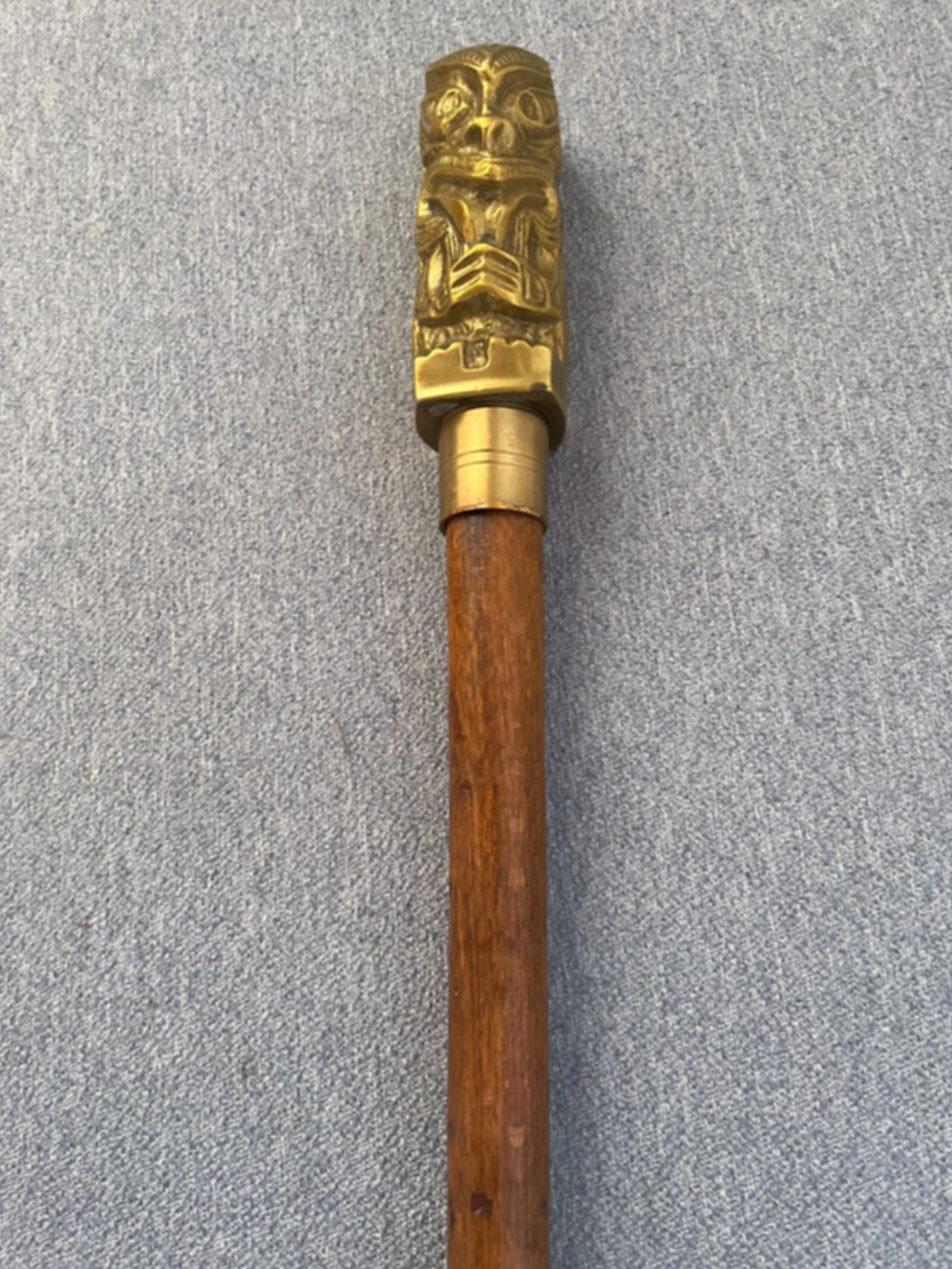 brass topped walking stick