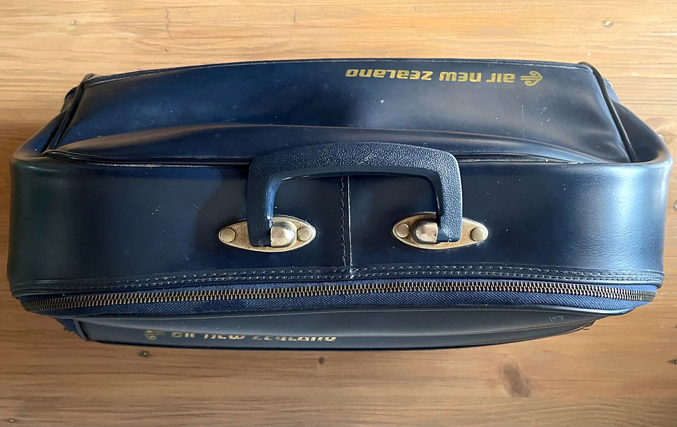 Thumbnail: vintage blue travel bag