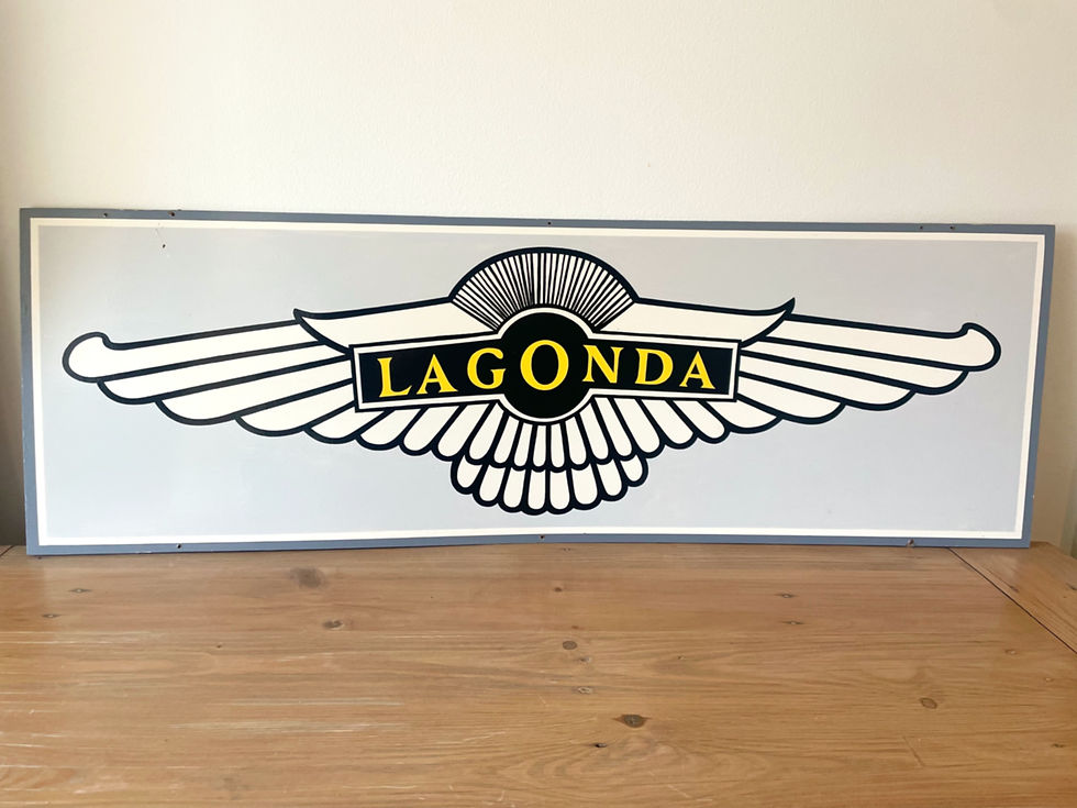 Lagonda motif advertising sign