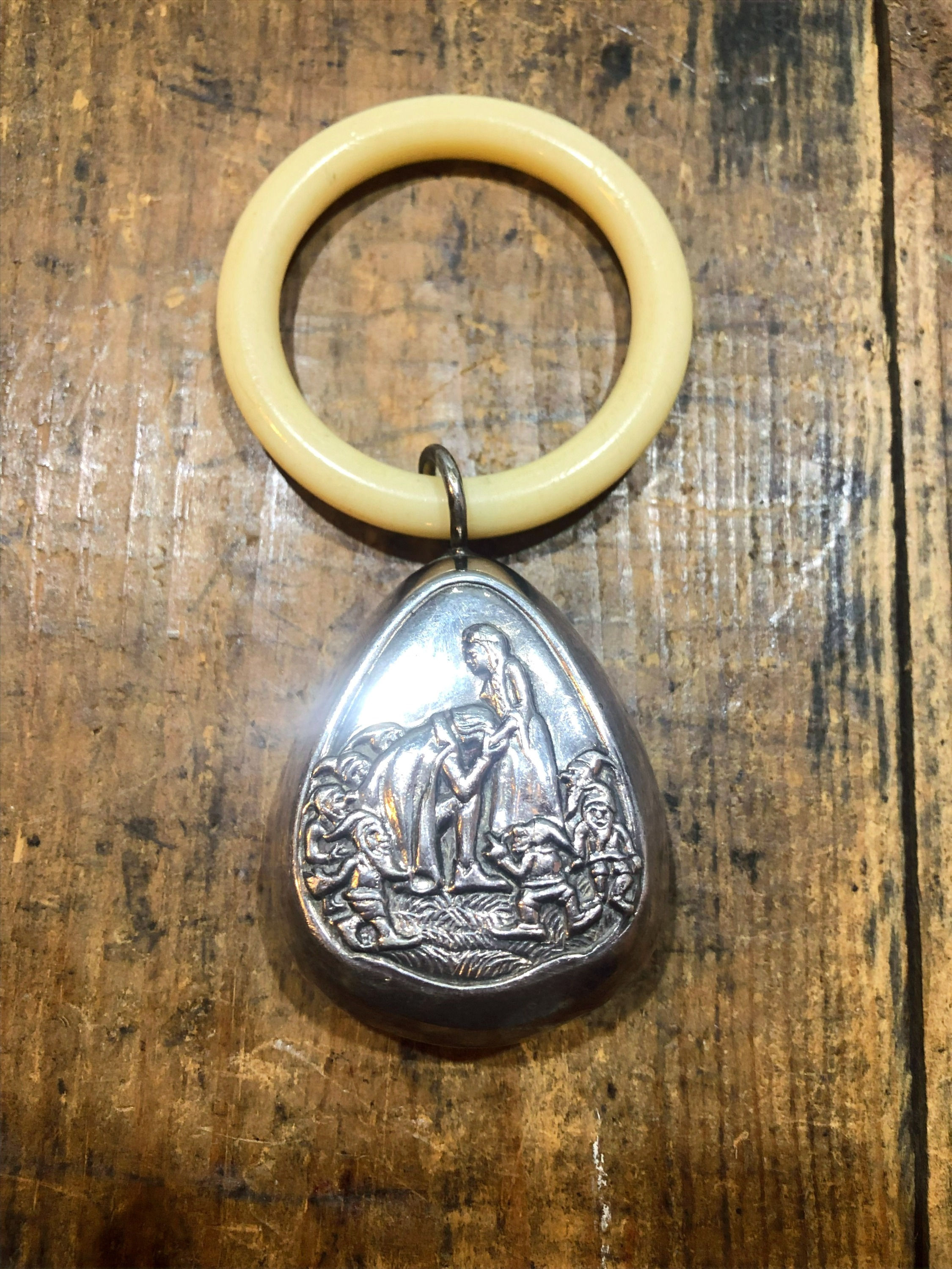 Silver Plate Fairytale Baby Rattle