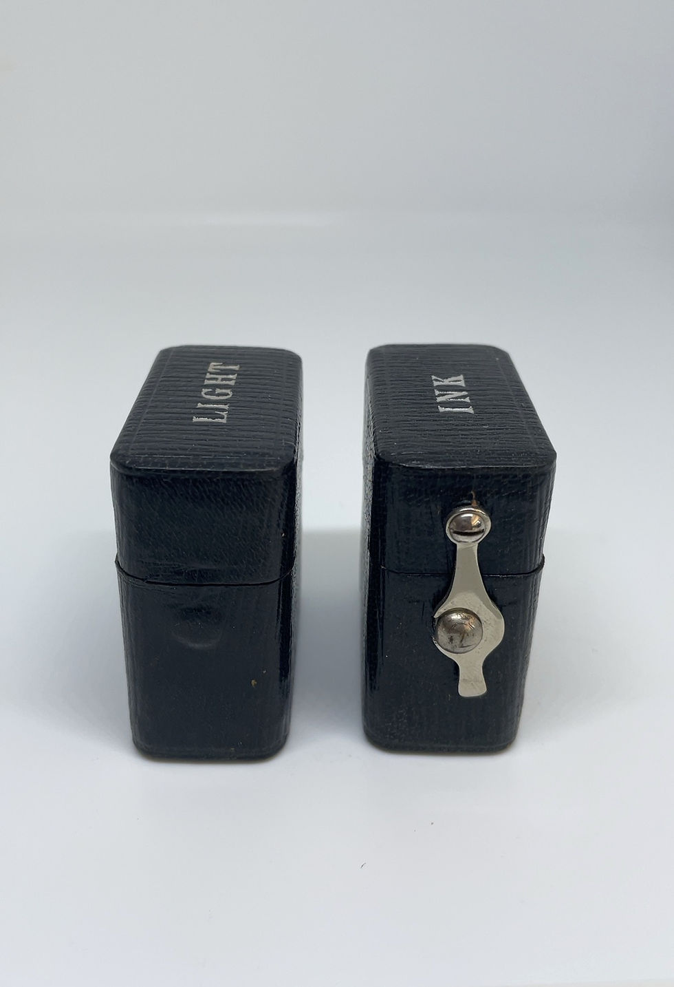 Thumbnail: pair or leather clad inkwells