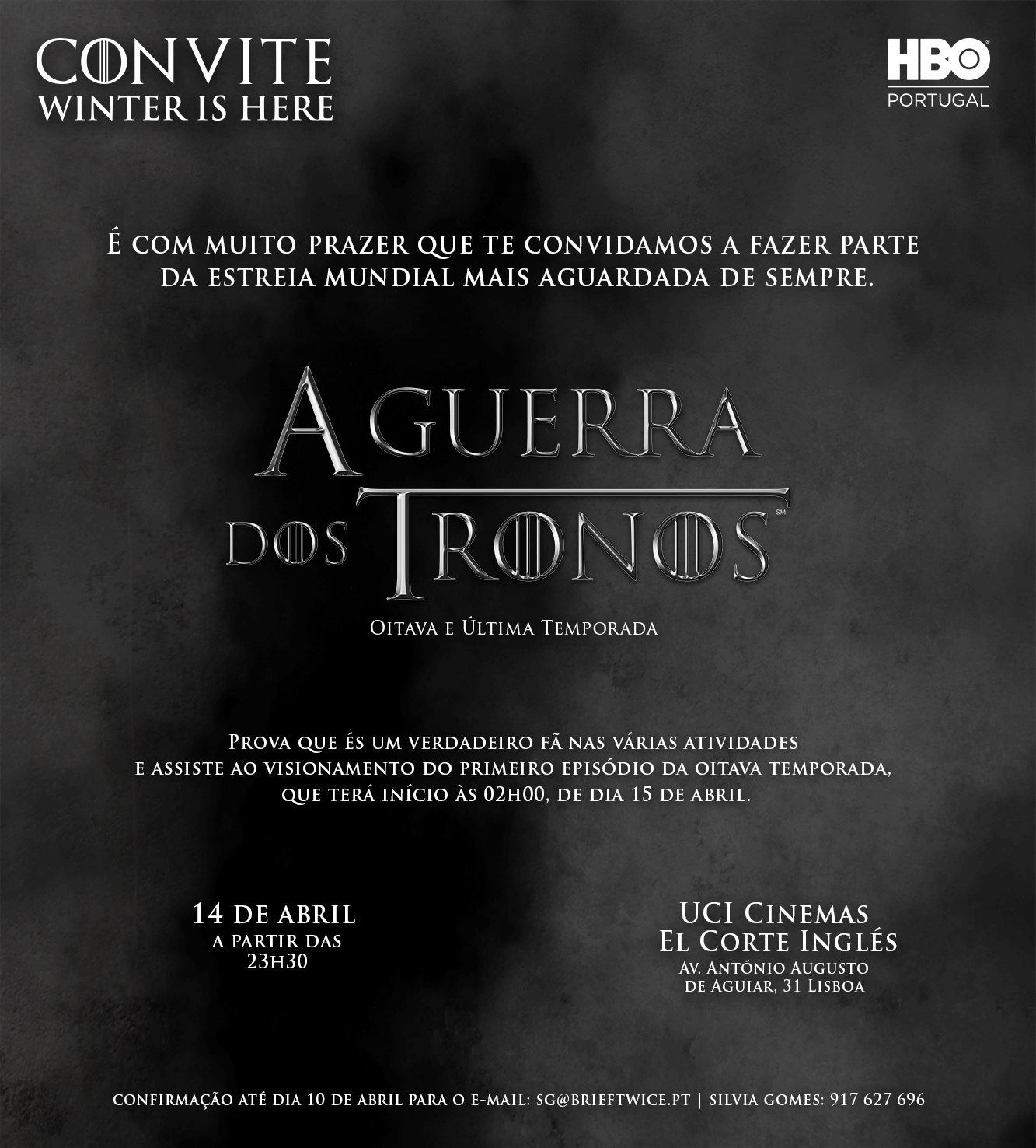 Design de Convite Digital de Guerra dos Tronos