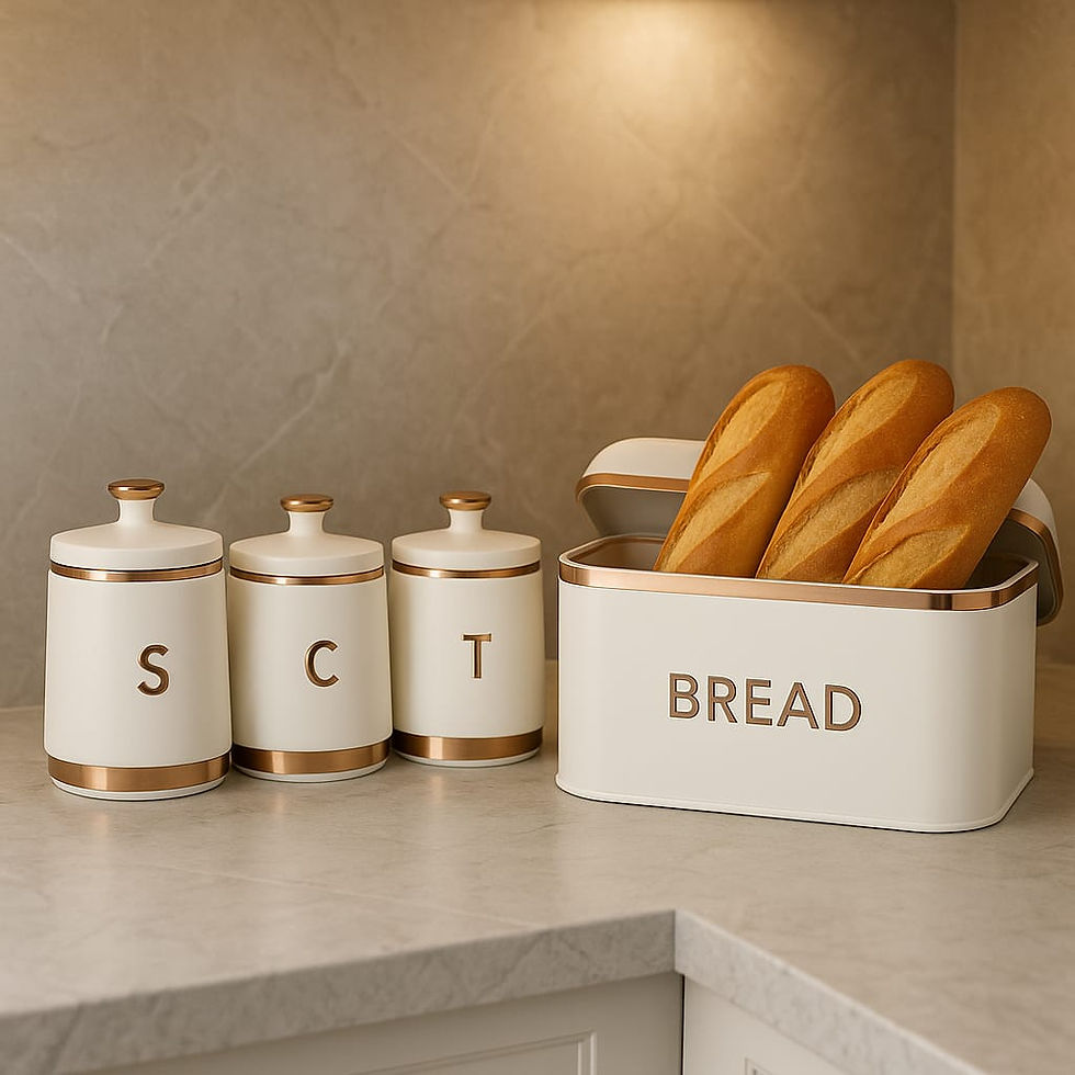 الصورة المصغرة: סט קופסאות מטבח + תיבת לחם "Elegant Pantry"