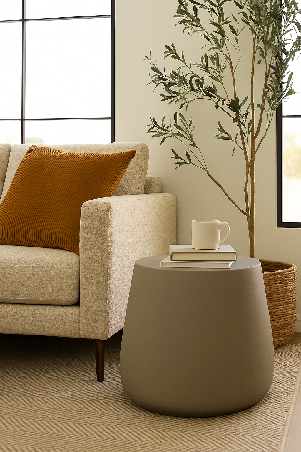 הדום Polly Risen Moka – עיצוב עגול בגוון חום מעושן