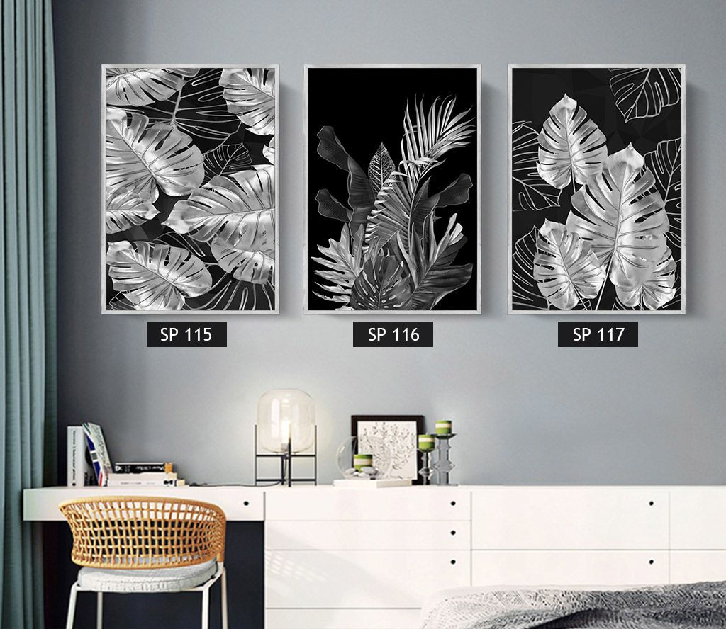 תמונות-עלים שחור כסף