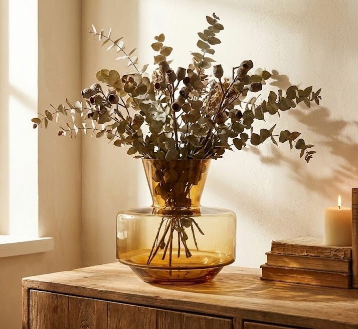 תמונה ממוזערת: Vase LUX AMBER AURA – ואזה זכוכית יוקרתית בגוון אמבר