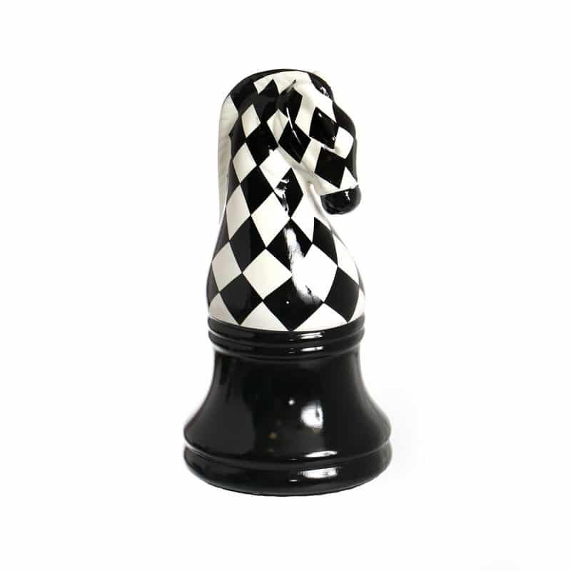 כלי שח קרמיקה פרש שחור/לבן