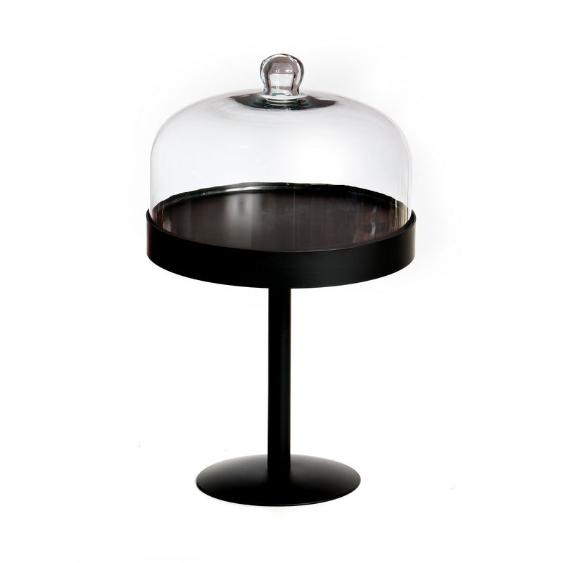 الصورة المصغرة: פעמון זכוכית אל רגל מתכת שחור