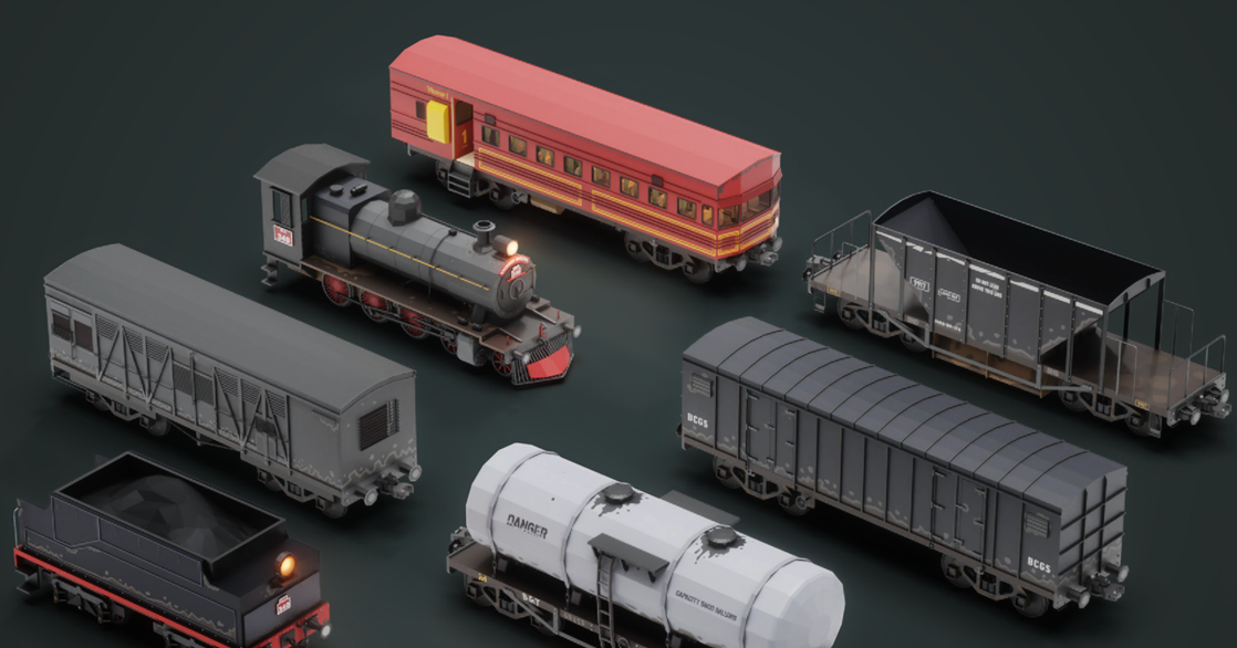 Lowpoly Railway Pack | Unity Templates
