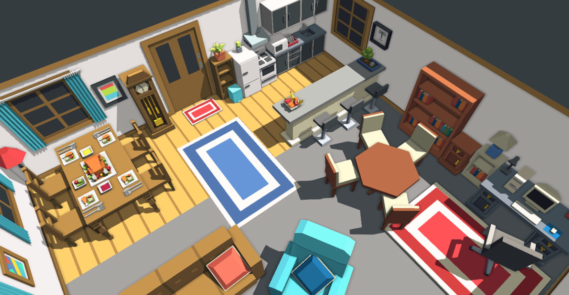 Simple House Interiors - Cartoon Assets | Unity Templates