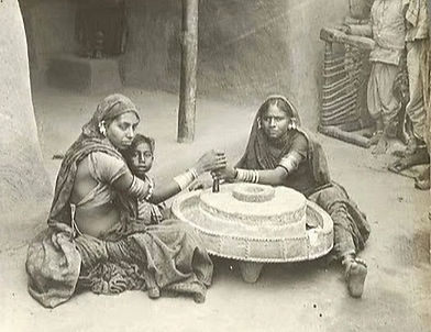 Grinding flour at home with traditional method
