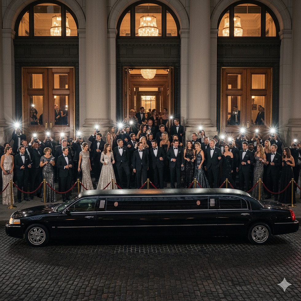 Black limousine for a grand event, ideal limo service.