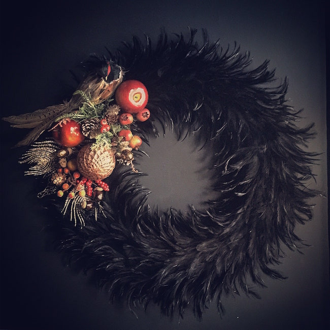 Cassandra King feather Christmas Wreath