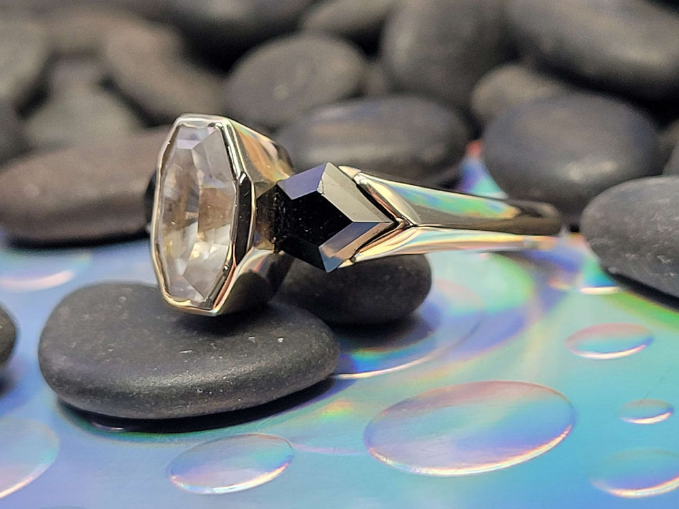 Thumbnail: White sapphire and Tourmaline Ring