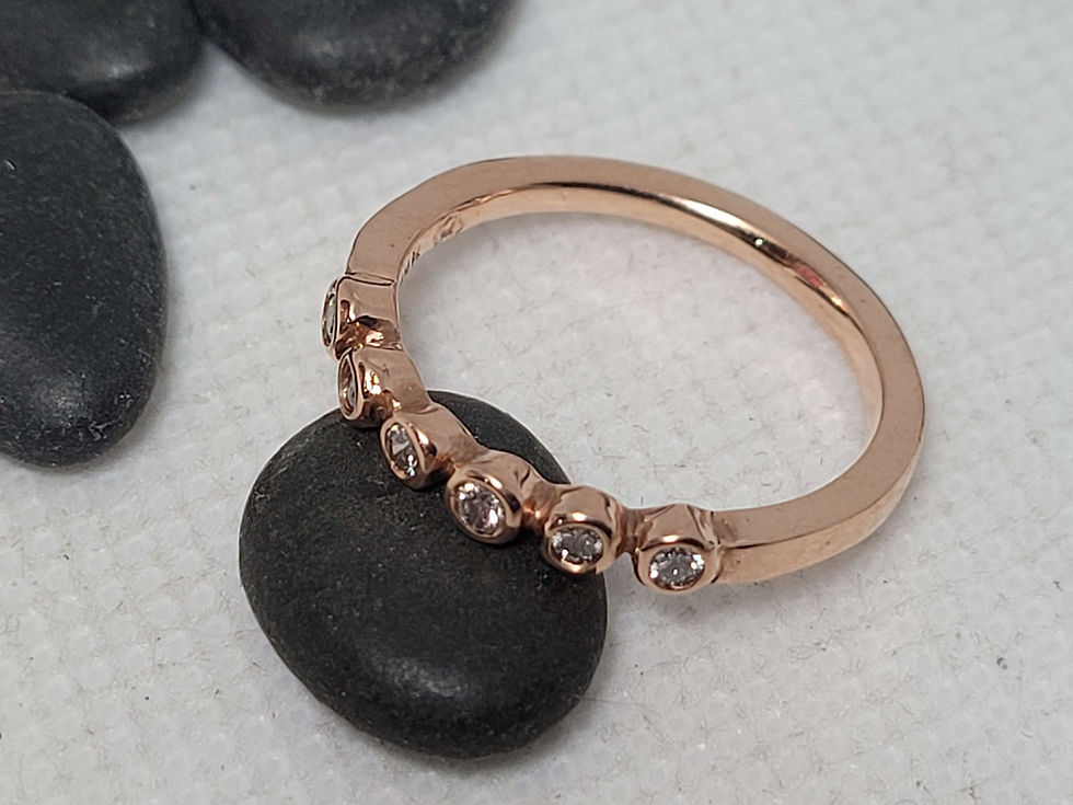 Thumbnail: Rose Gold Bezel Band with 6 Diamonds