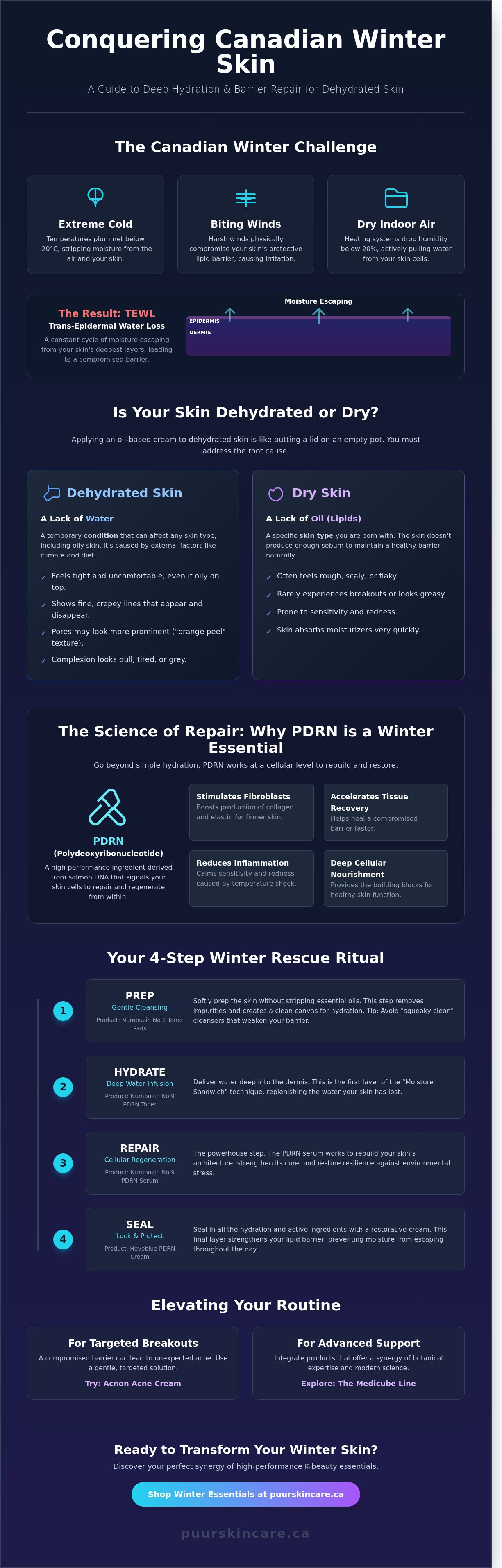 Skincare for dehydrated skin in winter