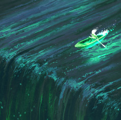 Row Boat Waterfall Animation