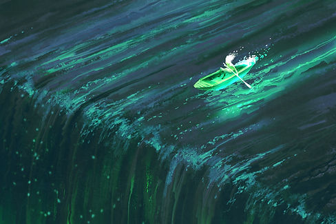 Row Boat Waterfall Animation