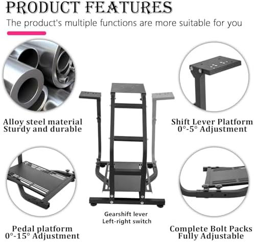 Miniature : Support de Volant de Course réglable - Compatible avec la Plupart des pédaliers
