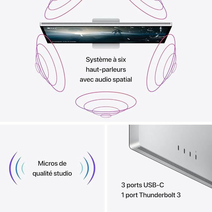 Miniature : Apple Studio Display - Verre Nano‑texturé - Inclinaison et Hauteur réglables