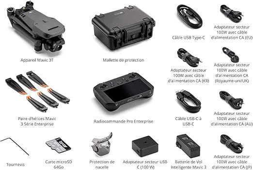 Miniature : Bundle basique DJI Mavic 3T Worry-Free - Drone caméra 640 x 512 caméra thermique