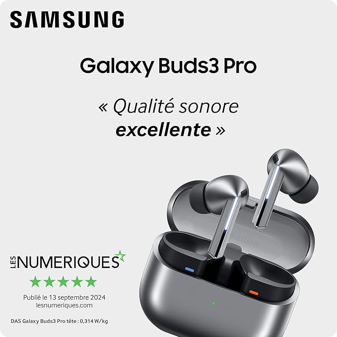 Miniature : Samsung Galaxy Buds3 Pro - Galaxy AI,  - Chargeur Secteur Inclus