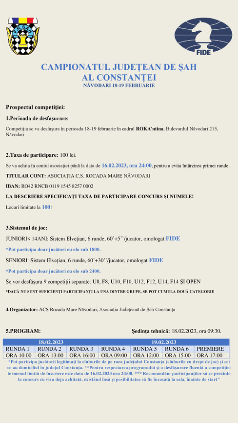 prospect campionatului judetean de sah al constantei