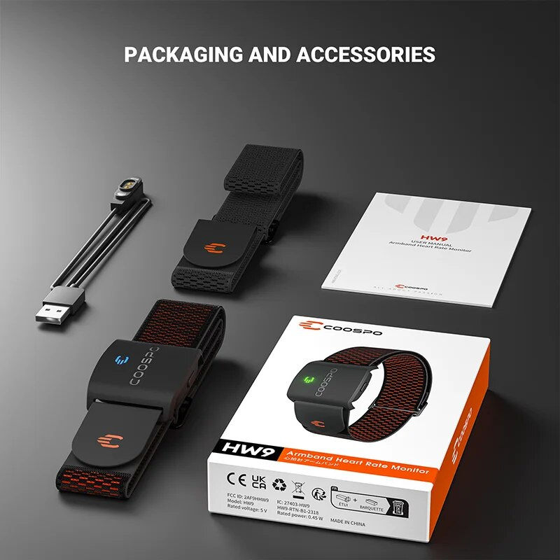 Miniatura: COOSPO HW9 Armband Heart Rate Monitor with HR Zones/Calories HRM Sensor for Fitn