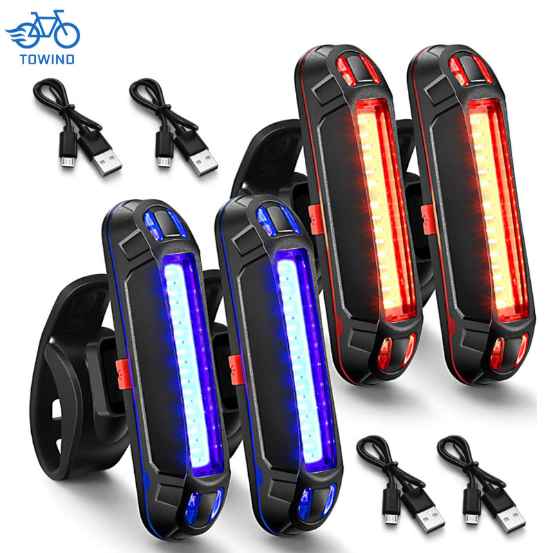 Miniatura: Bicycle Rear Light Waterproof USB Rechargeable LED Safety Warning Lamp Bike Flas