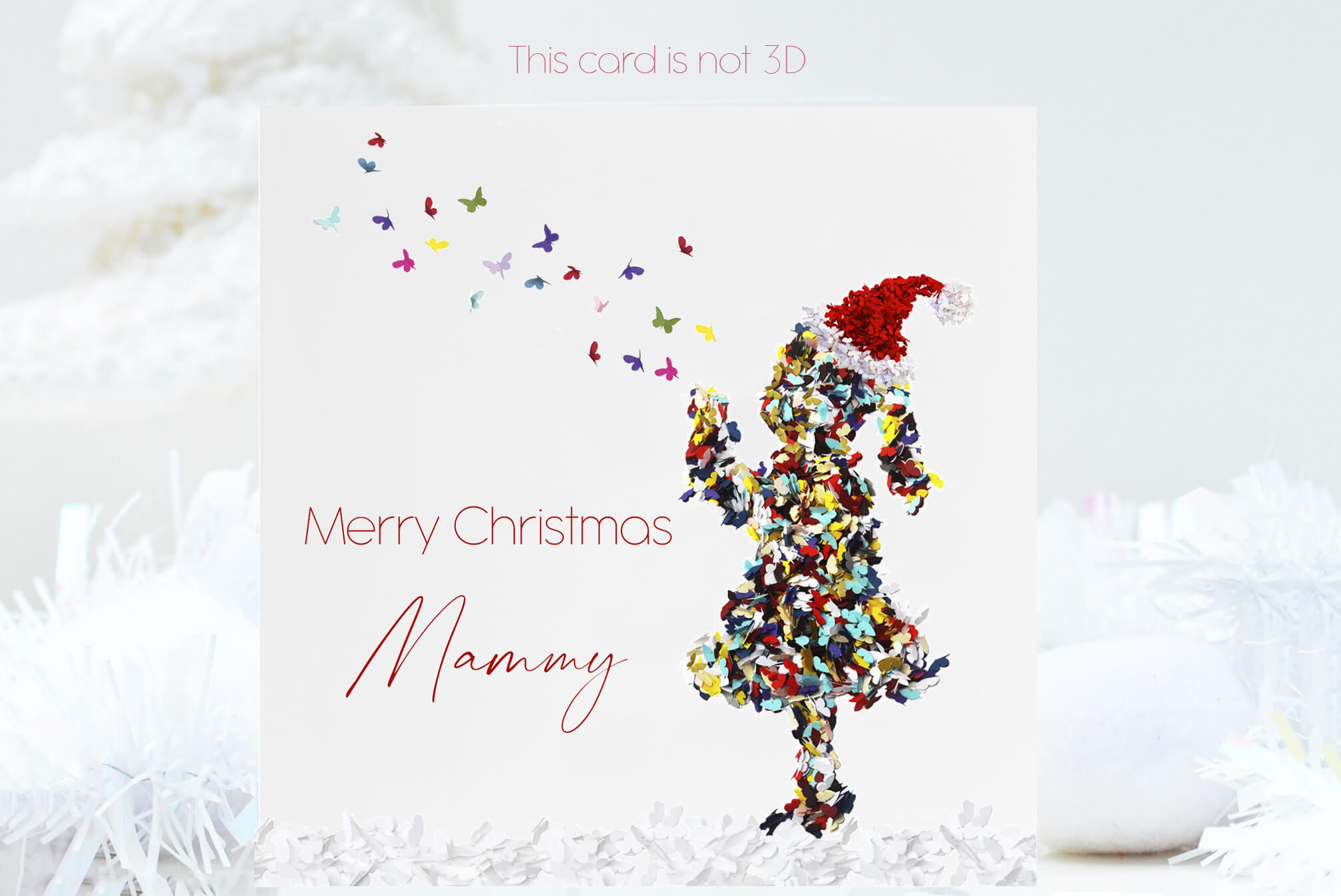 Mammy Butterfly Christmas Kisses Card, Christmas Card