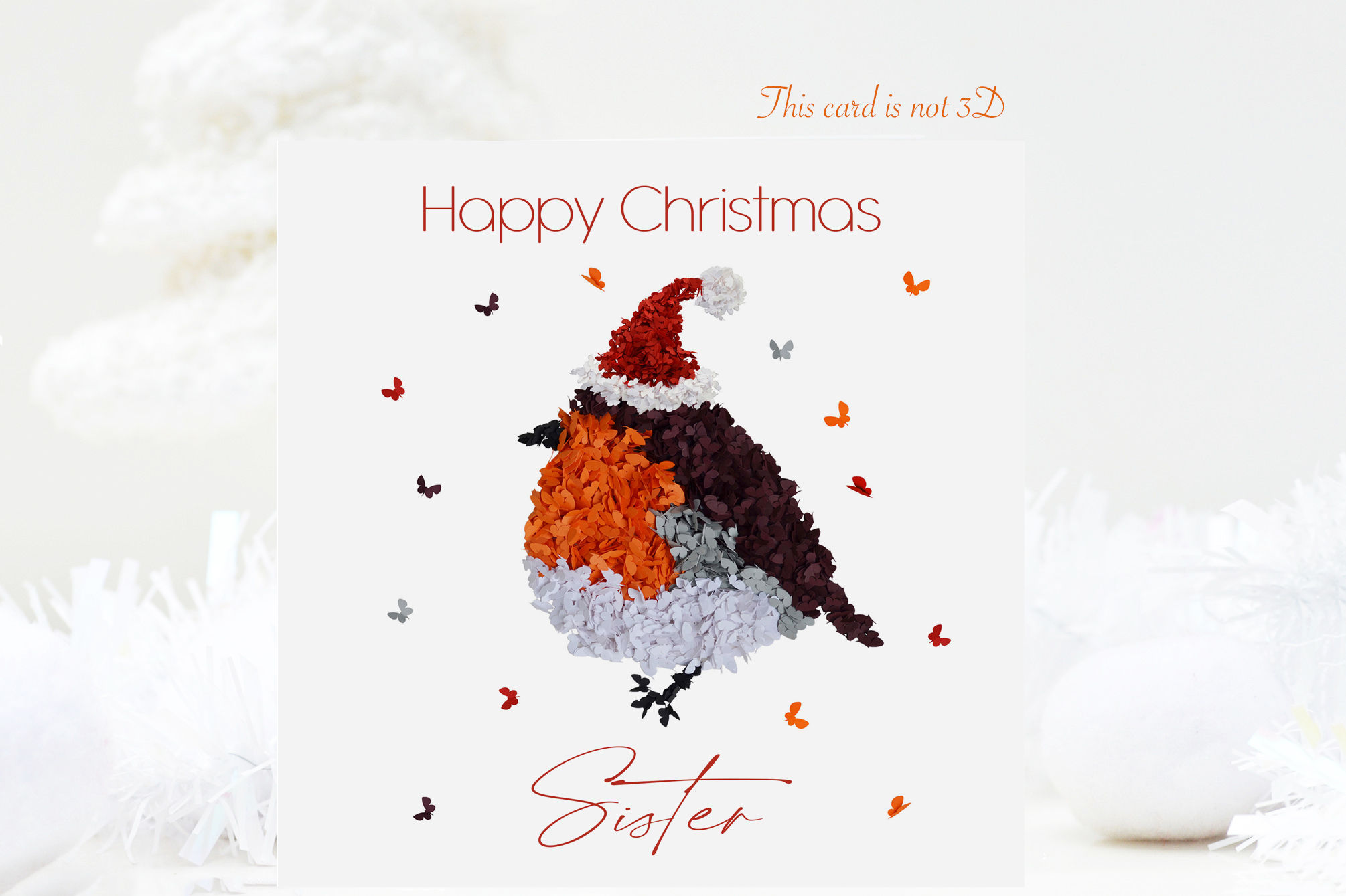 Sister Happy Christmas Robin Christmas Card