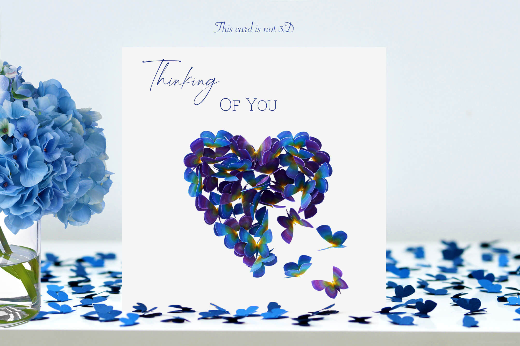 Thinking of You Forget Me Not Butterfly Heart Butterflies Card