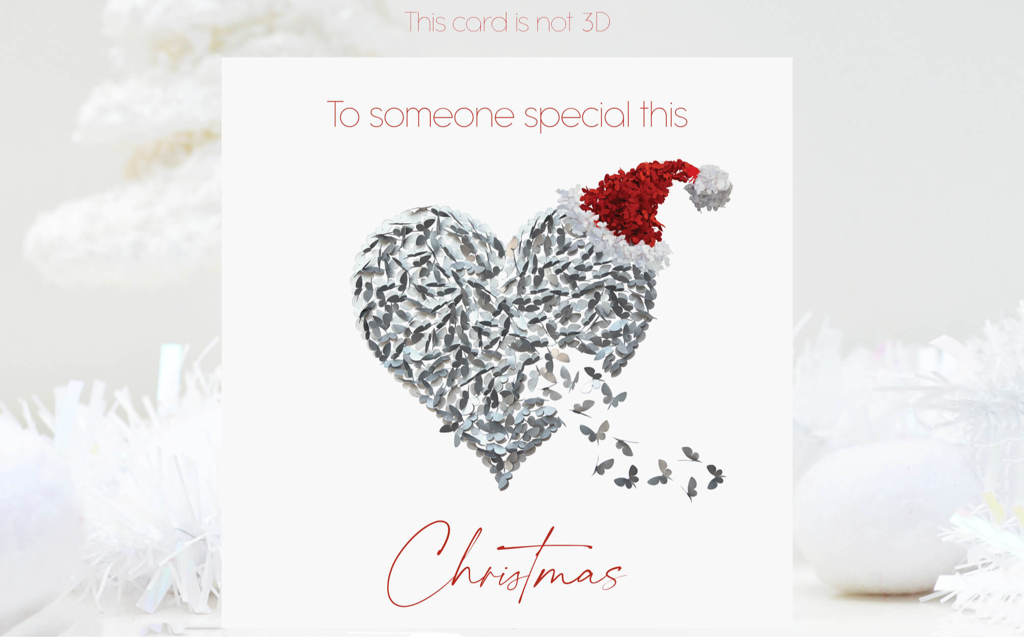 To Someone Special This Christmas Silver Butterfly Heart Christmas Card
