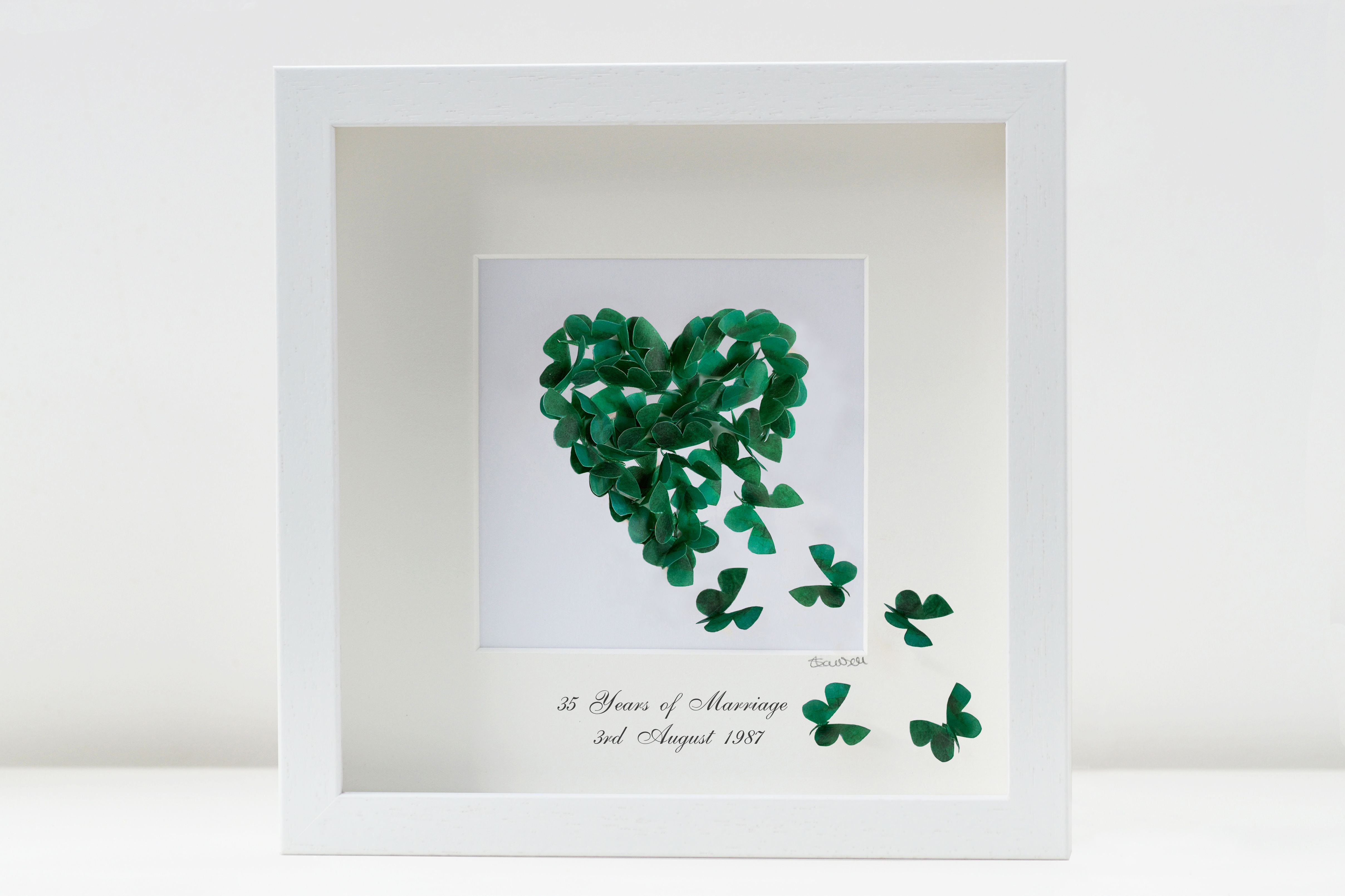 Framed Personalised Jade Wedding Anniversary Picture