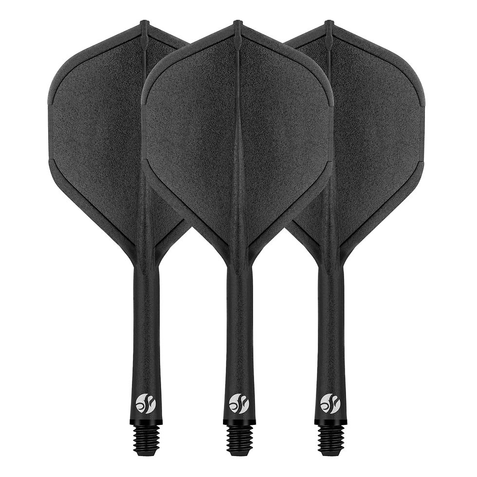 Flight Deck-One Piece Dart Flight and Shaft System-MEDIUM Black