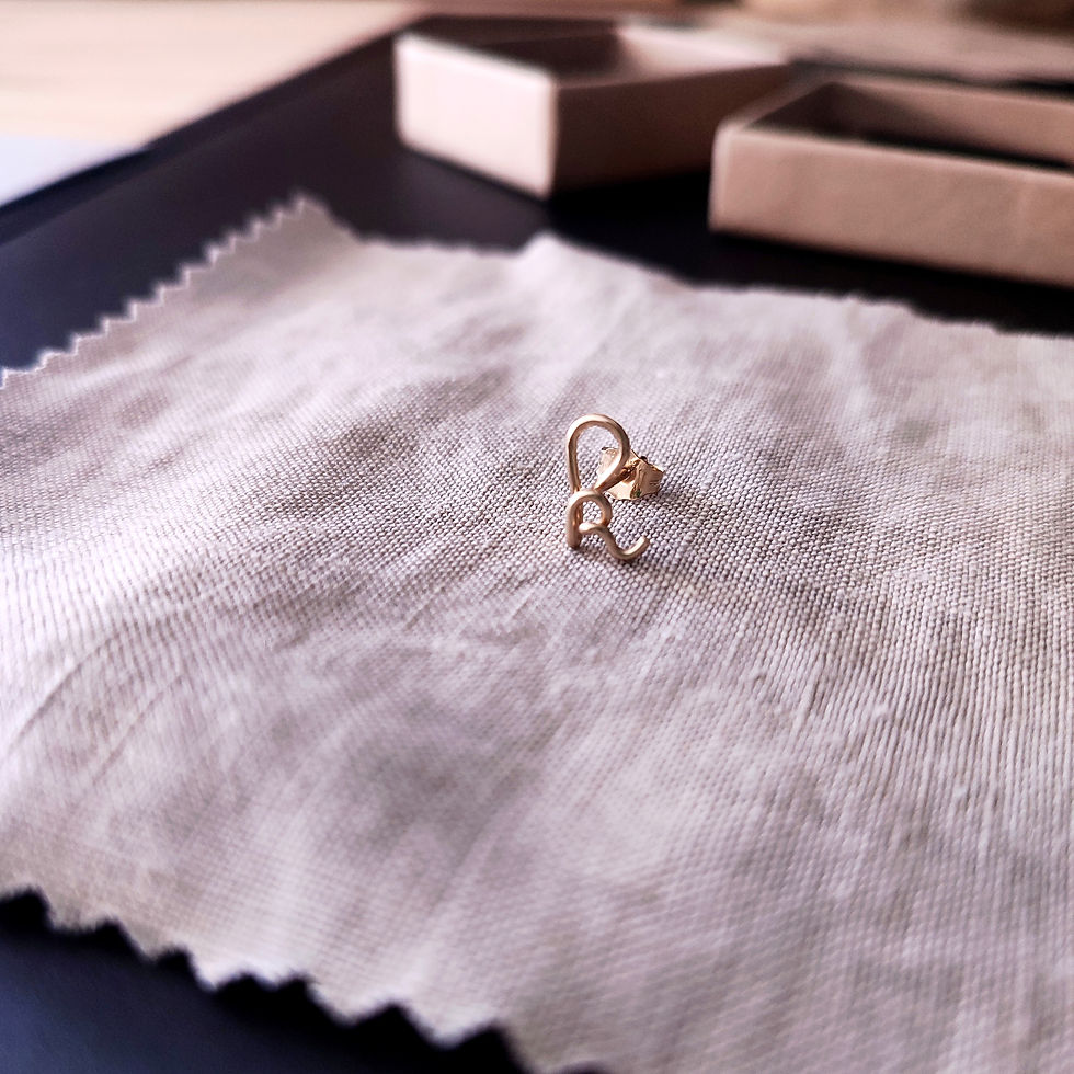Miniature : boucle d oreille lettre k en gold filled 14k