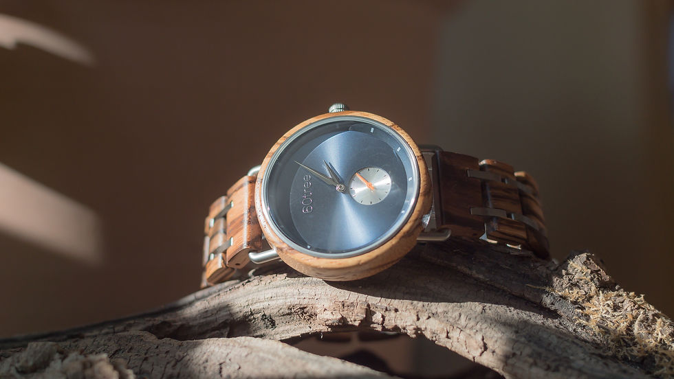 Thumbnail: 60tree Holzuhr Everest mit Holzband