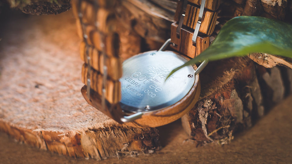 Thumbnail: 60tree Holzuhr Everest mit Holzband