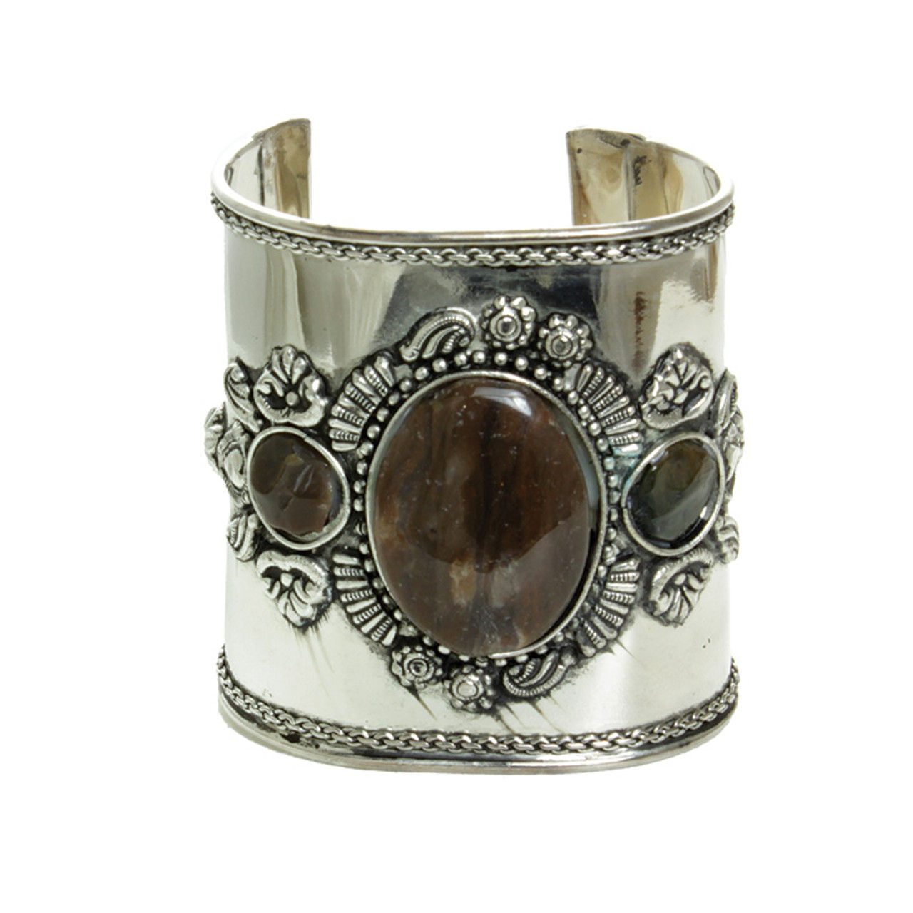 3-Stone Silver Cuff