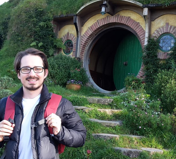 Rafa Ferreira em Hobbiton Nova Zelandia
