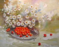 Ромашки и черешня