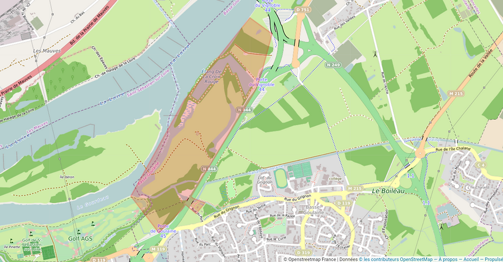 Framacarte de l'emplacement du projet Rives de Loire
