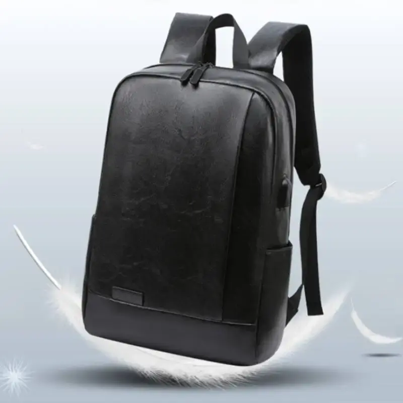 Thumbnail: Men Fashionable Backpack PU Leather Satchel Briefcase Office Casual Travel