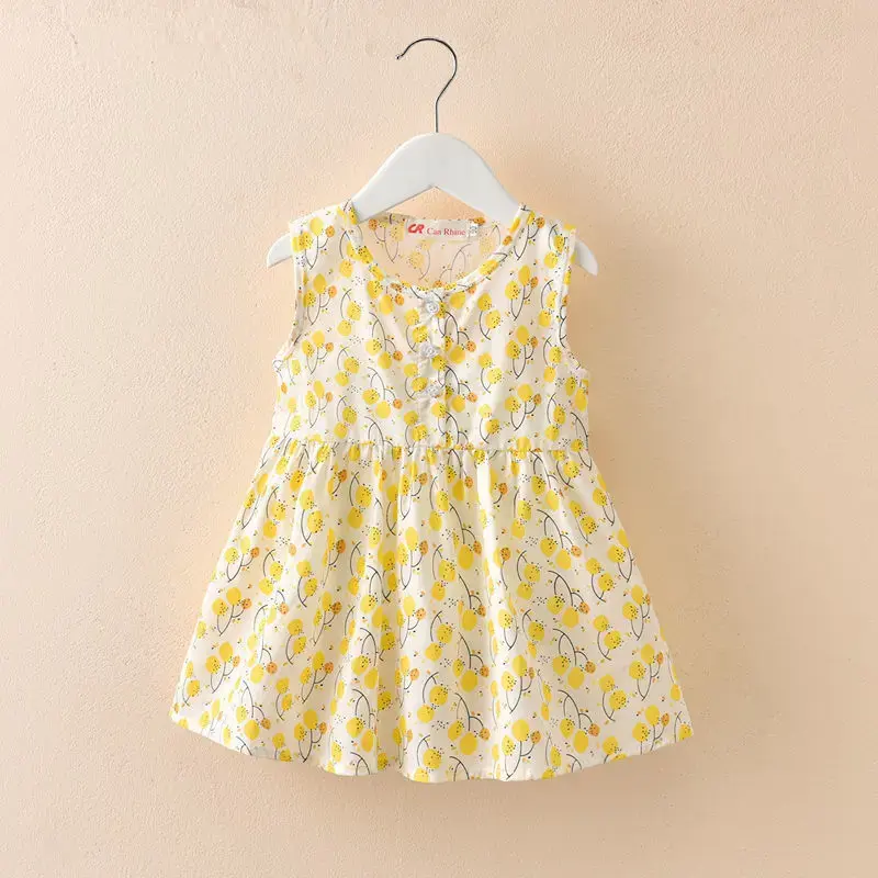 Thumbnail: Girls' Dress 100% Cotton Baby Sundress 1-7 Years Thin and Comfortable