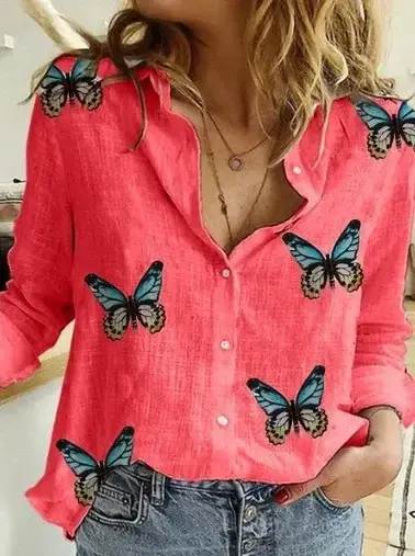 Thumbnail: Vintage Cotton Linen Casual Tops Tees for Women